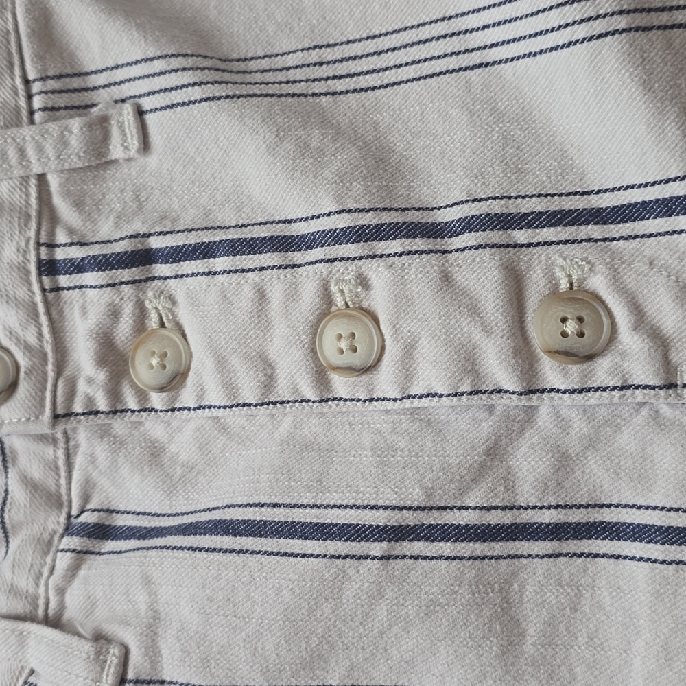 MADEWELL The Emmett Striped White and Navy Denim Women's High Waisted Shorts 31 - Picture 12 of 15